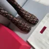 Valentino Women Brown Patterned Fabric Boots product view 6