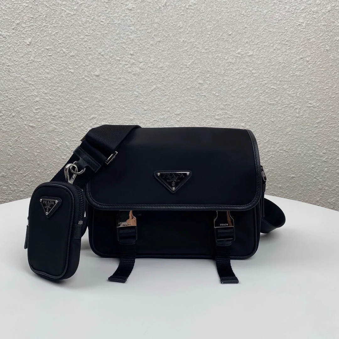 Prada Messenger Bag 22 In Black Re-Nylon product view 1