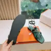 Hermès Women Green Leather Strappy Sandals product view 2