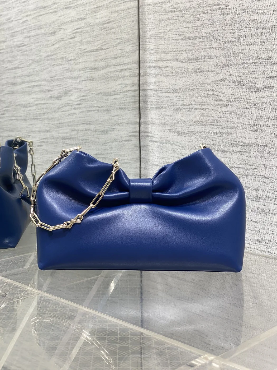 Dior Bow Bag Navy Lambskin product view 4