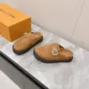Louis Vuitton Women Brown Suede Mules product view 3