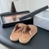 Chanel Women Beige Canvas Crystal Logo Sandals product view 3