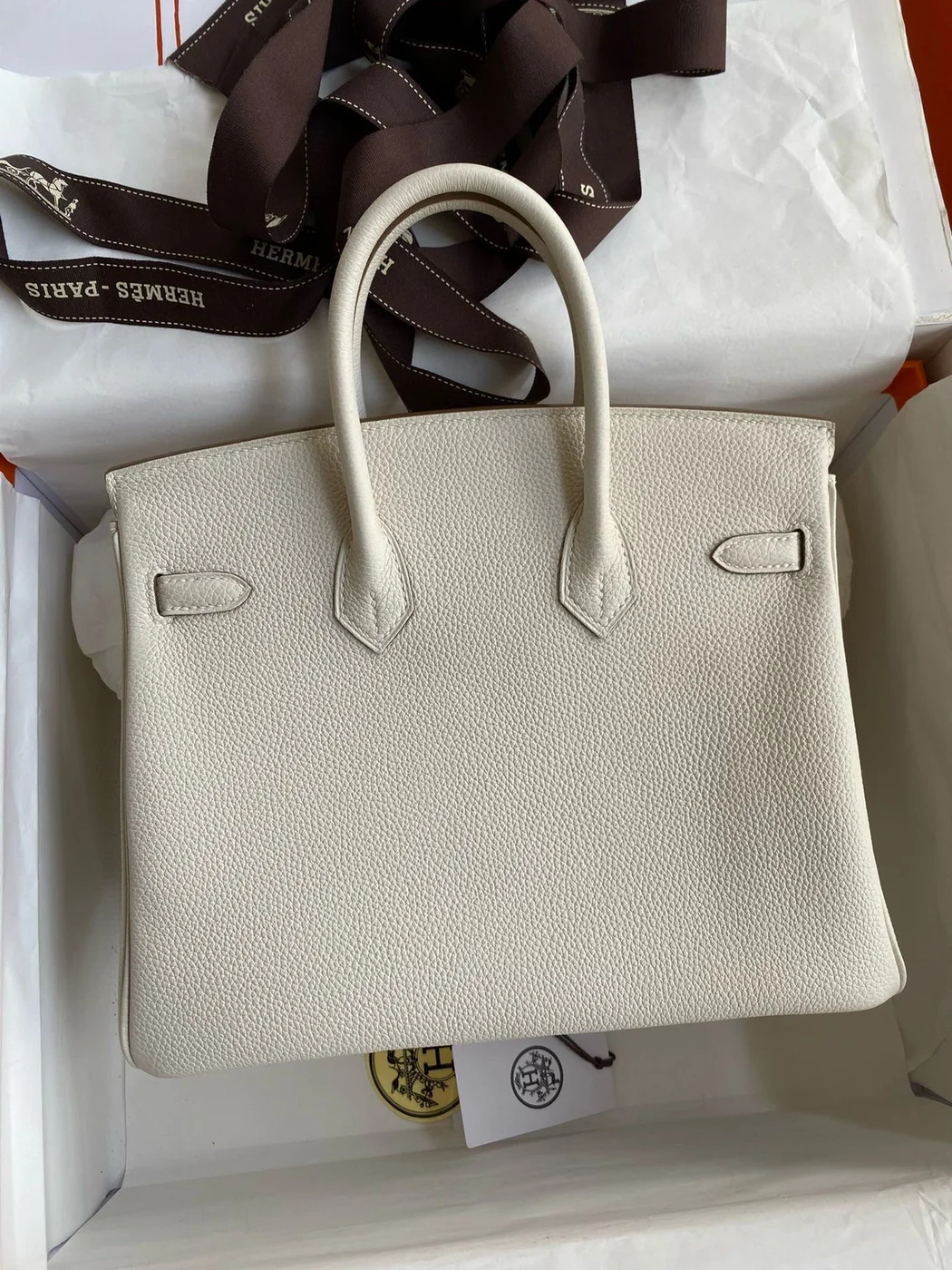 Hermès Birkin 25 cm Cream Togo Leather Gold Hardware Bag product view 2