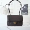 Chanel Preppy Coco Small Flap Bag in dark brown product view 1