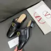 Valentino Women Black Leather Fringe Mules product view 5