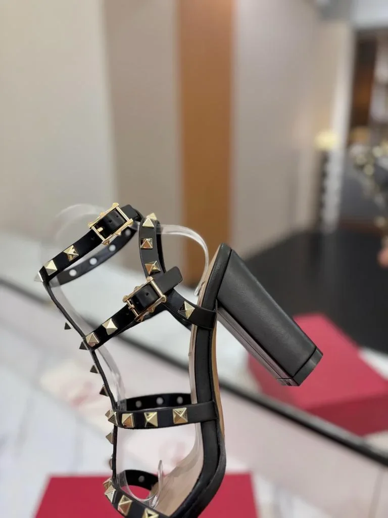 Valentino Rockstud block heel black product view 6