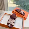 Hermès Women Burgundy Leather Pink Accent Sandals product view 5