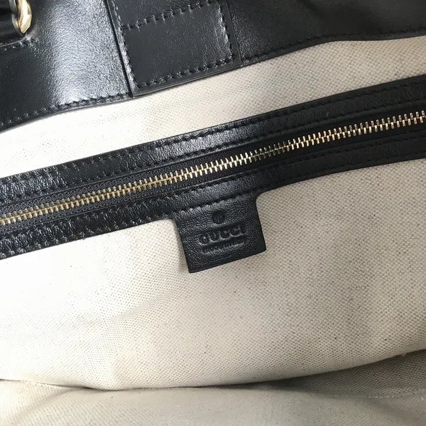 Gucci Brown Large GG Canvas 1955 Horsebit Chain Tote Beige product view 6