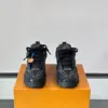 Louis Vuitton Men Black Leather Colorful Accent Sneakers product view 2