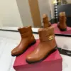 Valentino Women Brown Leather Ankle Boots product view 3