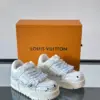 Louis Vuitton Men White Leather Painted Sneakers product view 5