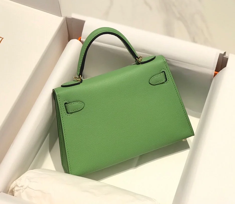Hermès Minikelly 20 Green Gold Hardware Bag product view 2