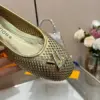 Louis Vuitton Women Gold Metallic Mesh Ballet Flats product view 3