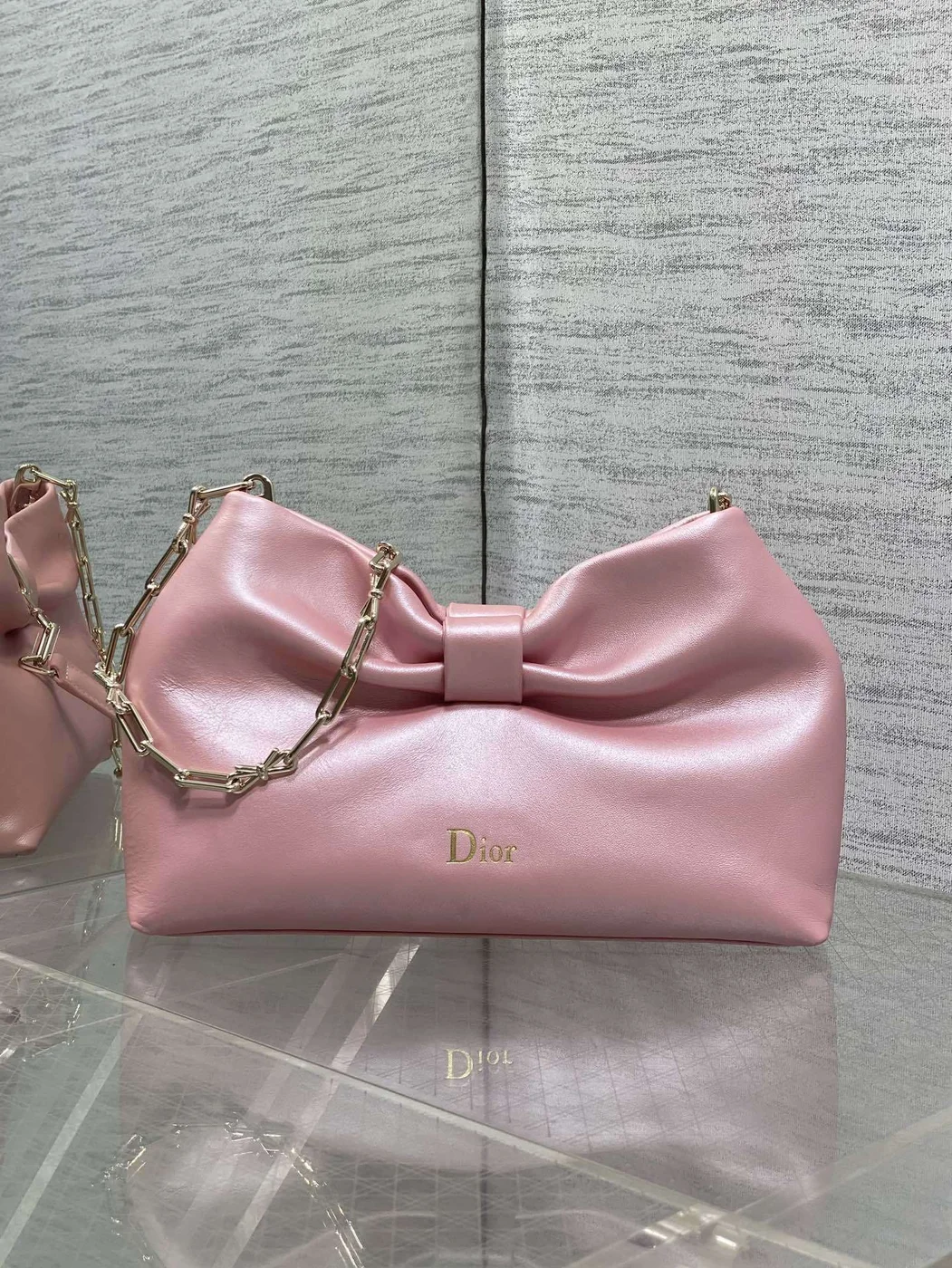 Dior Bow Bag Pink Lambskin product view 2