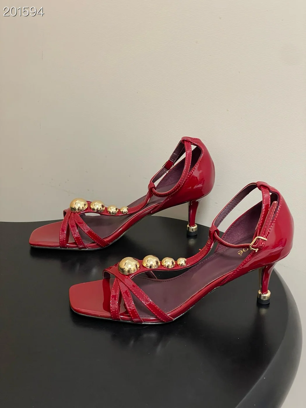Chloé Strappy Heels Red Gold product view 2