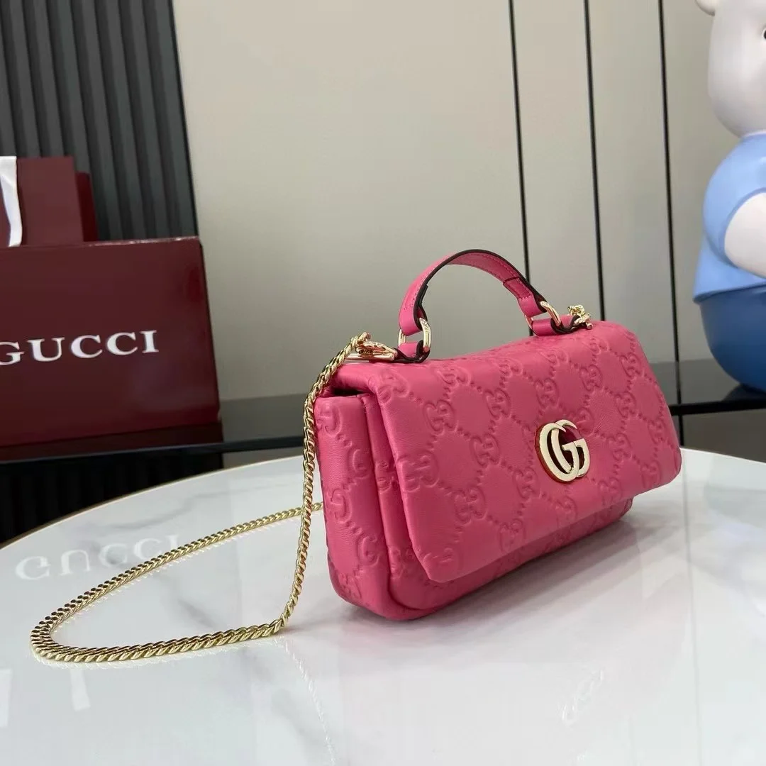 Gucci Milano Small leather shoulder bag in pink product view 3