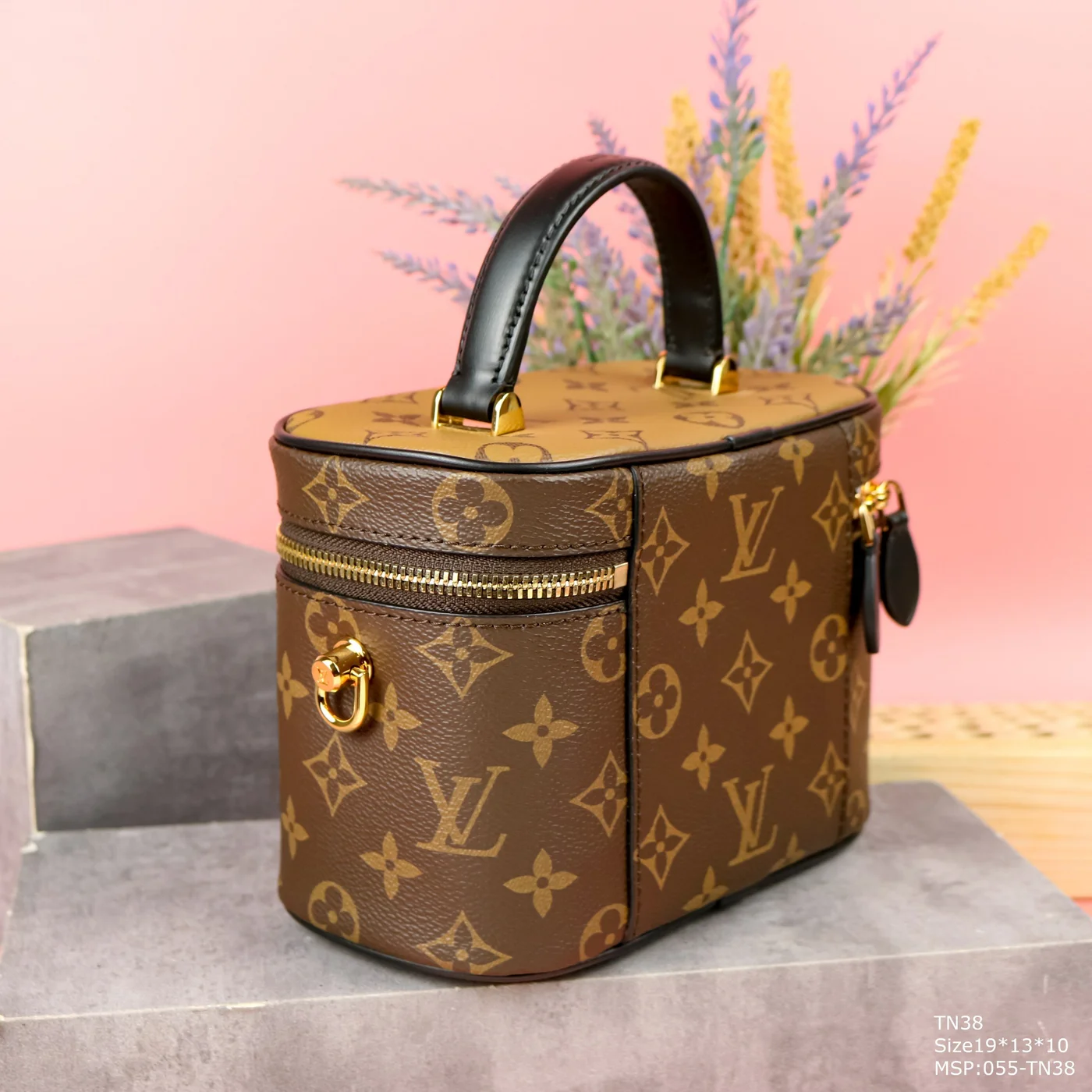 Louis Vuitton Clutch Box Bag Brown 19x13x10cm product view 3