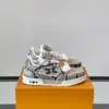 Louis Vuitton Men White And Gray Snakeskin Leather Sneakers product view 1