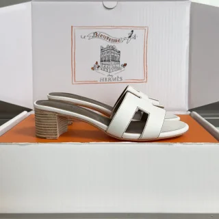 Hermès Oran Heeled Sandals White product view 2