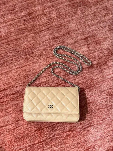 ChanelCaviar Quilted Wallet on Chain Woc Beige Bag product view 7