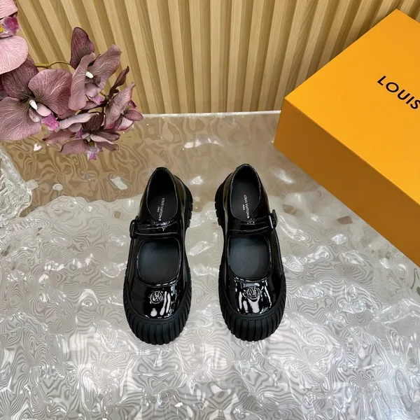 Louis Vuitton Women Black Patent Leather Mary Jane Loafers product view 5