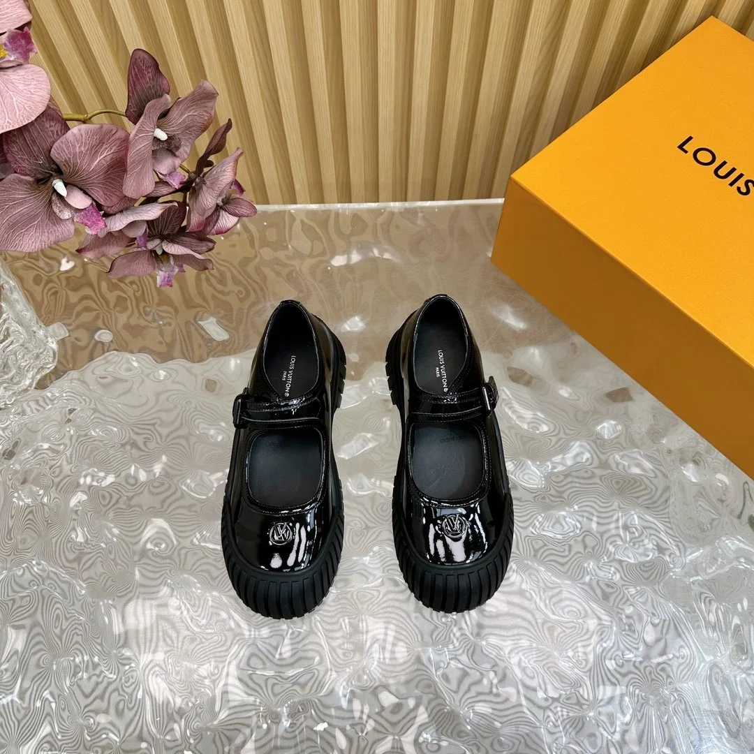Louis Vuitton Women Black Patent Leather Mary Jane Loafers product view 5