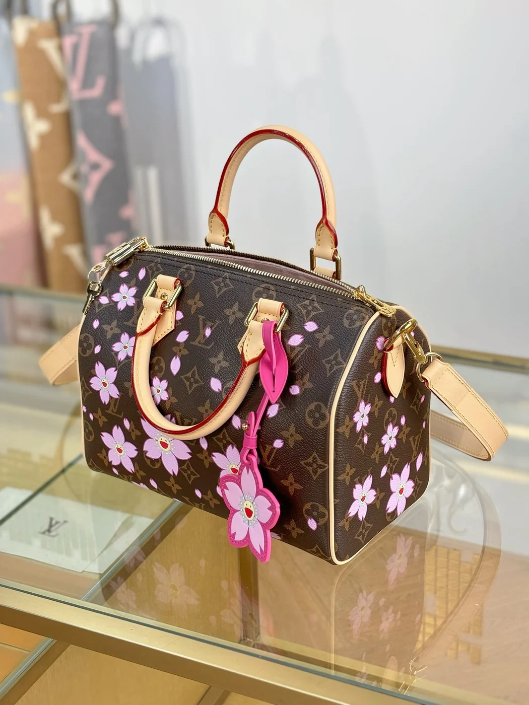 Louis Vuitton x Takashi Murakami Monogram Cherry Blossom Speedy Bandoulière 25 Bag product view 2