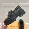 Louis Vuitton Women Black Leather Chunky Loafers product view 6
