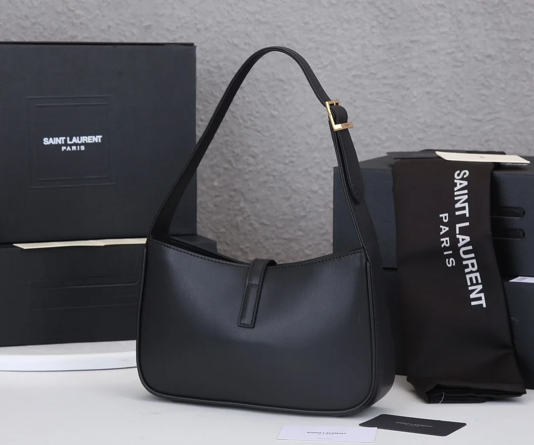 Saint Laurent Smooth Calfskin Le 5 A 7 Mini Hobo Black Bag product view 2