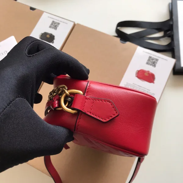 Gucci Calfskin Matelasse Mini GG Marmont Chain Shoulder Bag product view 5