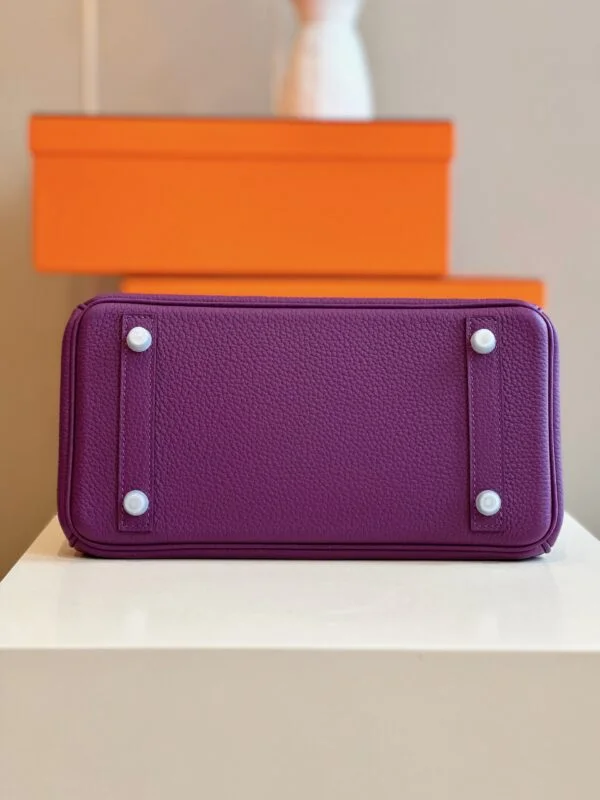 Hermès Birkin 25 Dark Purple Togo Leather Palladium Hardware Bag product view 8