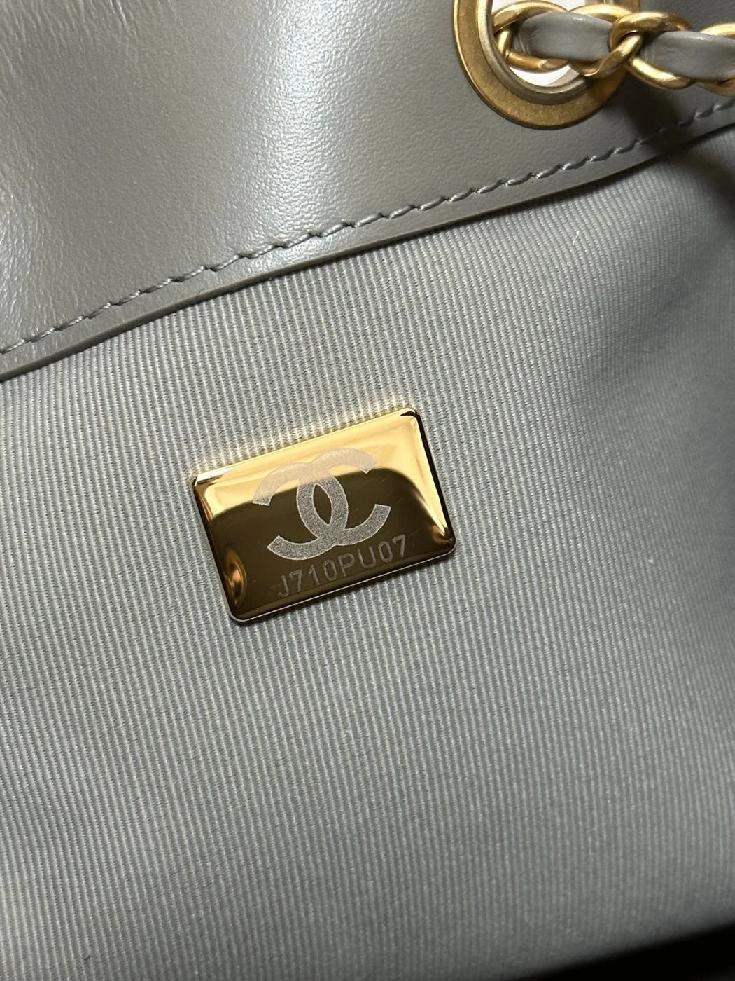 Chanel New  25 Handbag 30 In Natural Grey Suede Gold Hardware product view 6