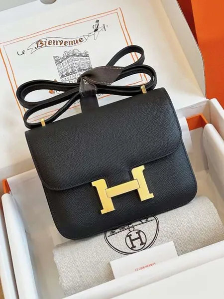 Hermès Constance Bag Epsom Gold Black Handbags 19 cm product view 1