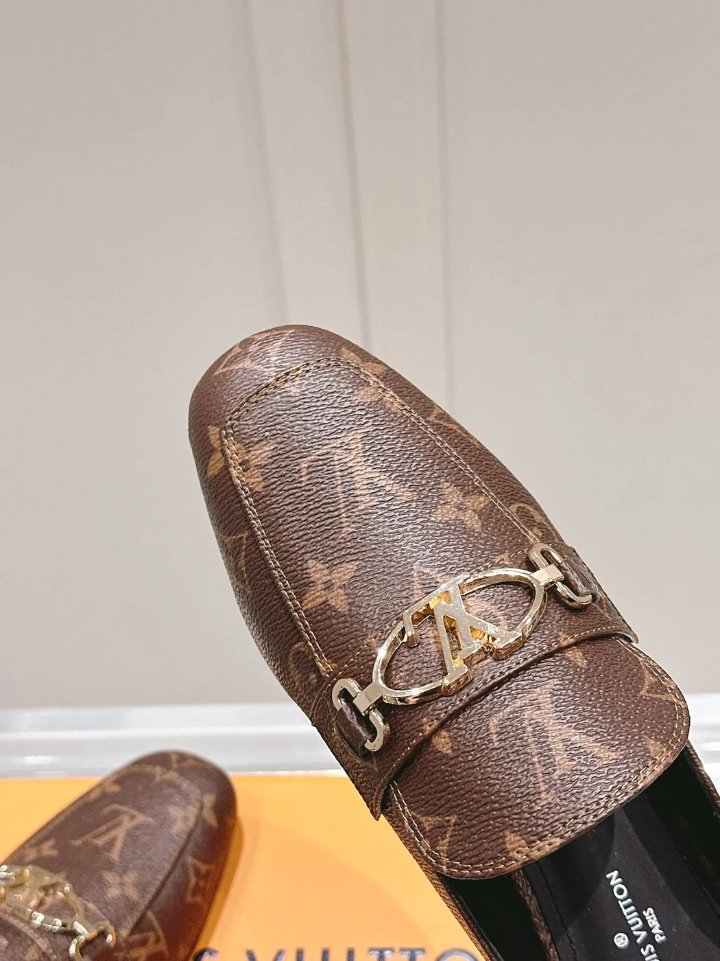 Louis Vuitton Women Brown Leather Mules product view 6
