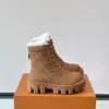 Louis Vuitton Men Tan Leather Fur-Lined Boots product view 1