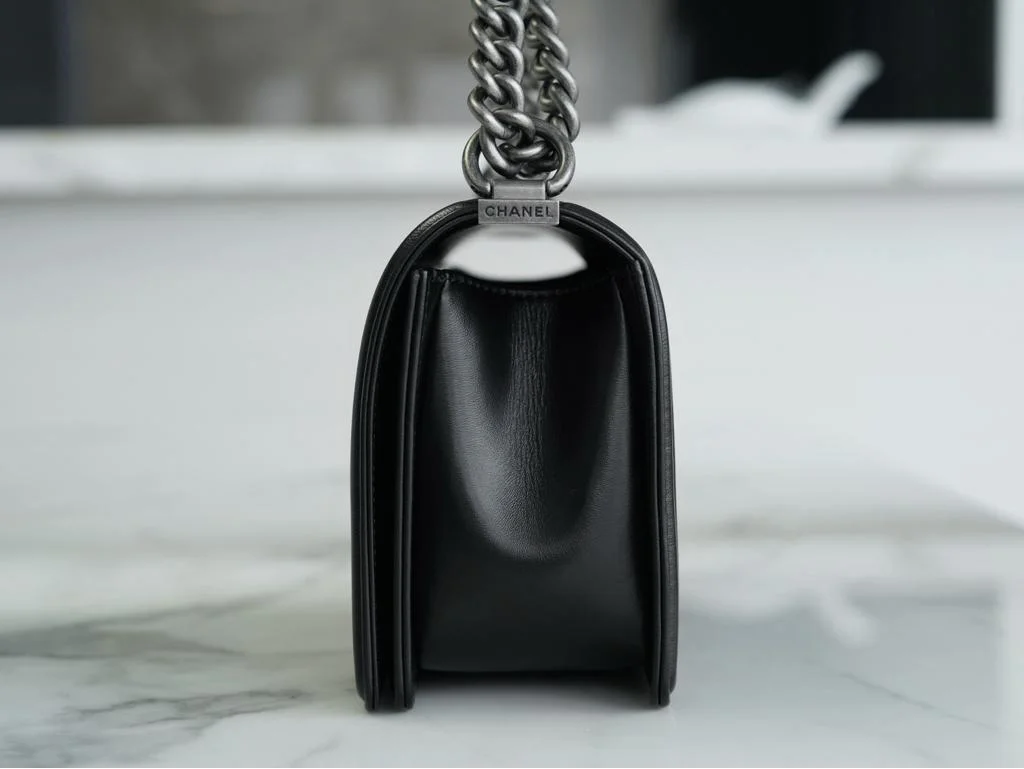 Chanel Boy Medium Black Silver Hardware Bag product view 3