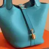 Hermès Picotin 18 Blue Togo Leather Gold Hardware Bag product view 2