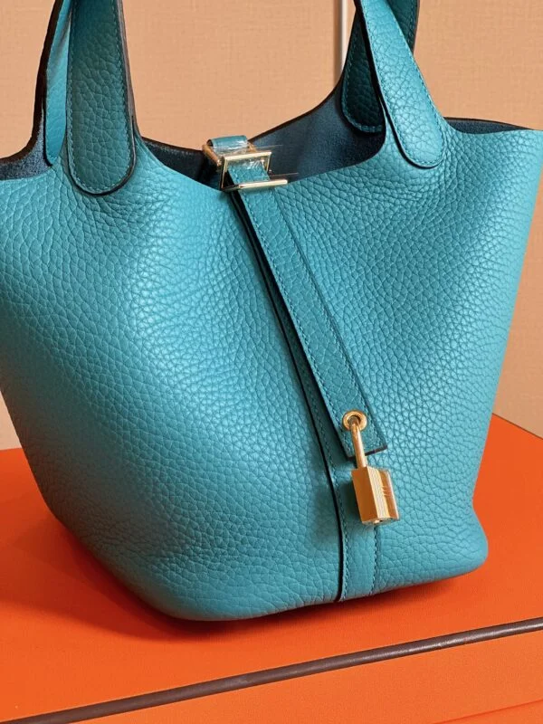 Hermès Picotin 18 Blue Togo Leather Gold Hardware Bag product view 2