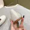 Louis Vuitton Women White Mesh Mary Jane Flats product view 2