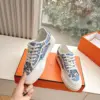 Hermès Women Light Blue Canvas And White Sneakers product view 6