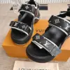 Louis Vuitton Women Black Synthetic Monogram Strap Sandals product view 2
