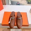 Hermès Women Brown Leather Slip On Mules product view 1