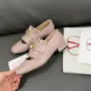 Valentino Women Blush Pink Leather Fringe Loafers product view 4