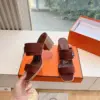 Hermès Women Brown Suede Leather Mules product view 6