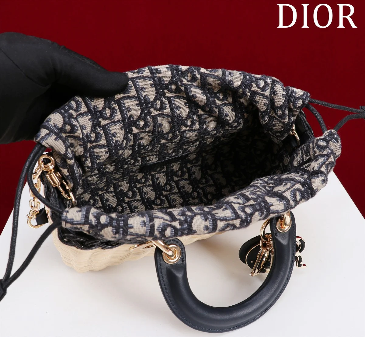 Dior D-Joy Lady Wicker Handbag 22 cm product view 3