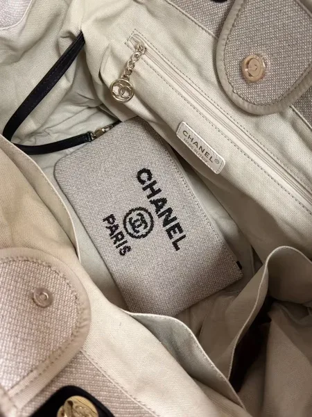 Chanel Deauville Tote in beige and black product view 6
