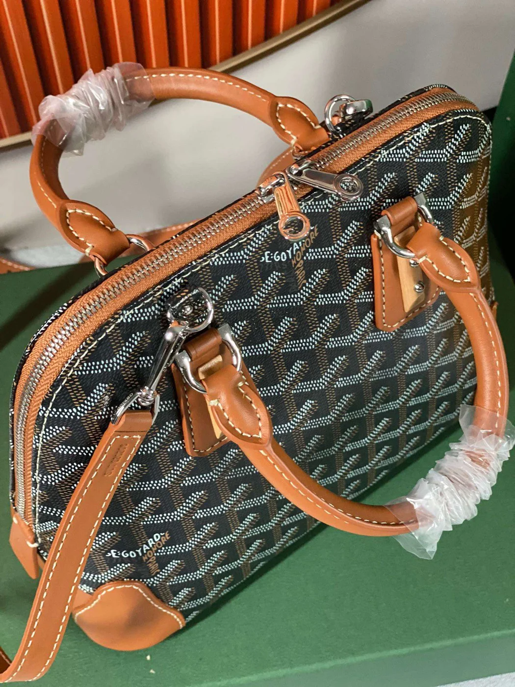 Goyard Alma Vedome Handbag Fabric Wrapped Leather Strap 24 cm product view 2