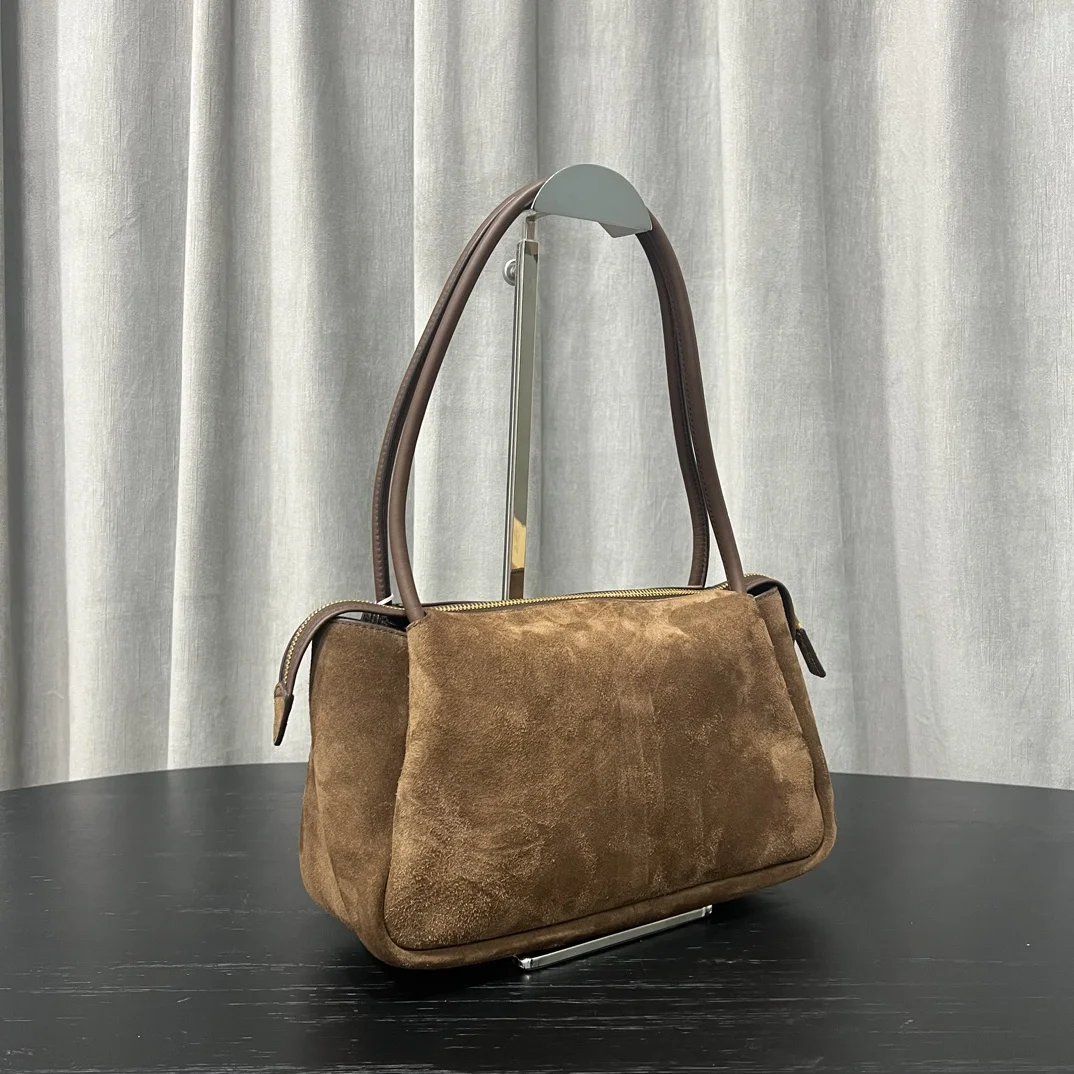 Prada Brown Medium Suede Shoulder Bag product view 2