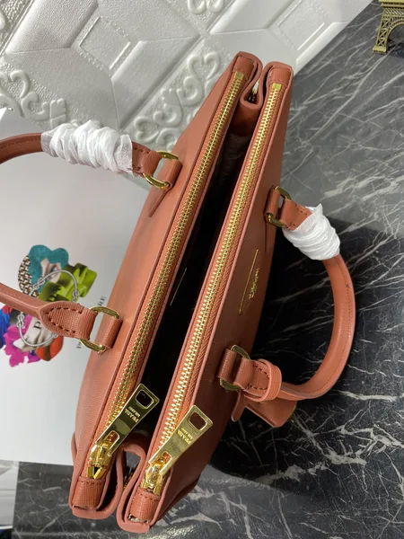 Prada Pra Galleria 32 Bag In Bronze Orange Saffiano Leather product view 7