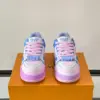 Louis Vuitton Men White and Blue Leather Sneakers product view 2